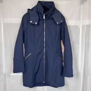 Steve Madden Hooded zip up jacket sz Lg fleece lined preppy winter overcoat